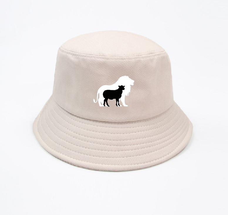 Lion and Lamb Embroidered Bucket Hat