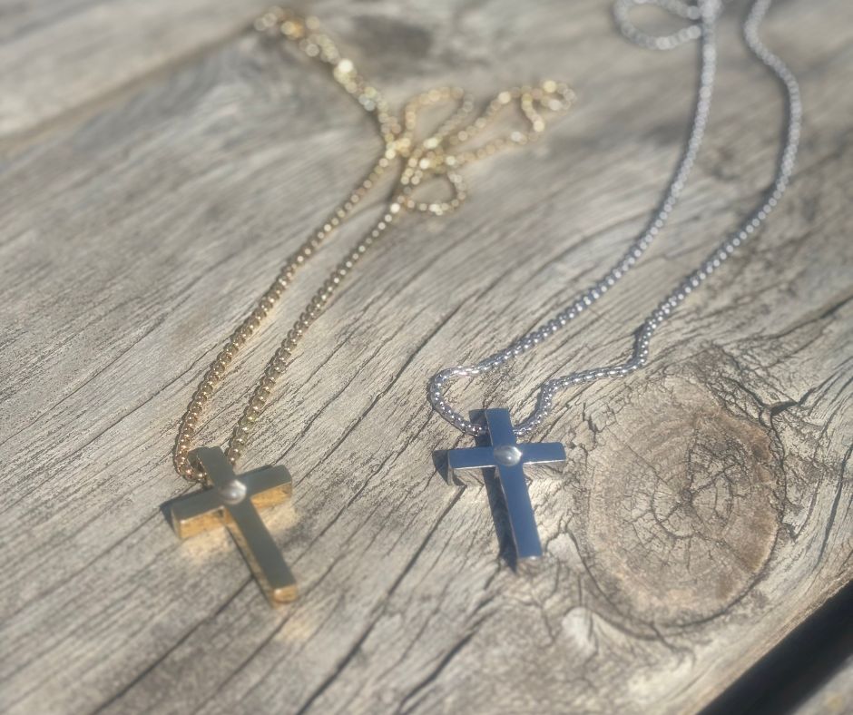 Look Unto Jesus Cross Projection Necklace