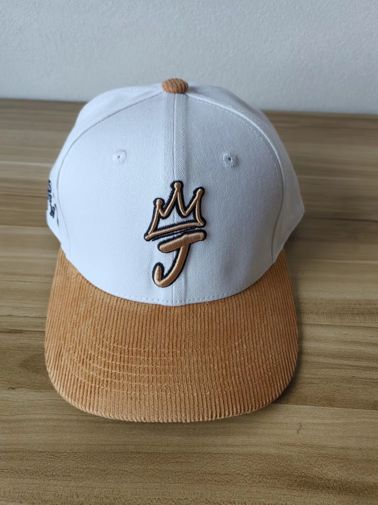 Jesus is King - Lux Gold Embroidered 5 Panel  Cotton SnapBack Cap