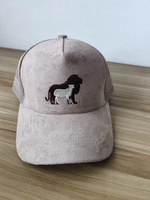 L&L- Lux Suede Embroidered 5 Panel SnapBack Cap (Loin & Lamb)