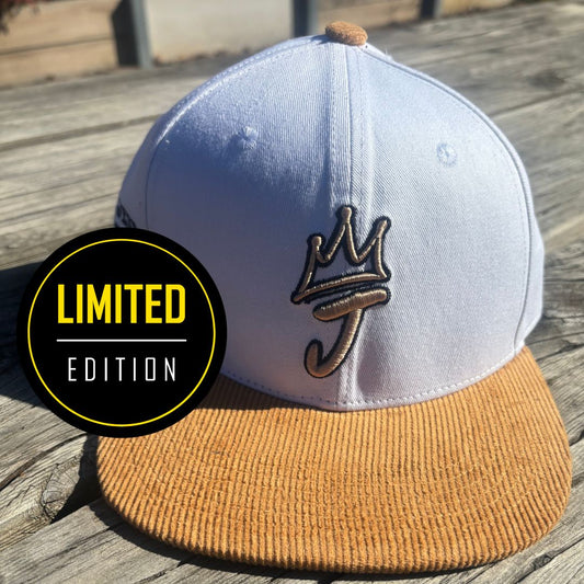 Jesus is King - Lux Gold Embroidered 5 Panel  Cotton SnapBack Cap