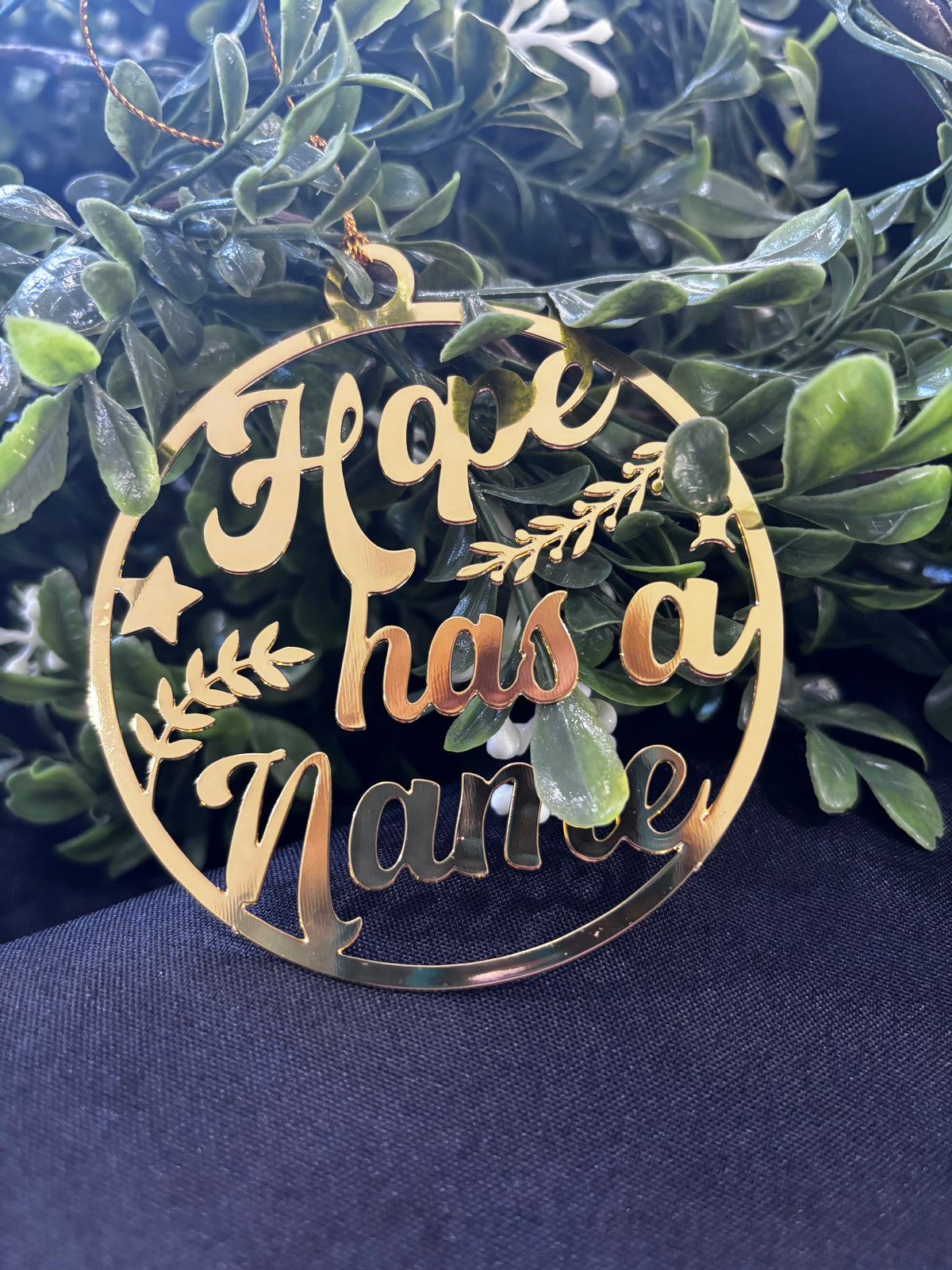 "Hope Has a Name" 3 piece Christmas Ornament Set