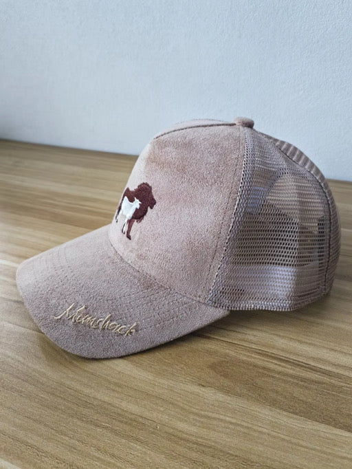 L&L- Lux Suede Embroidered 5 Panel SnapBack Cap (Loin & Lamb)