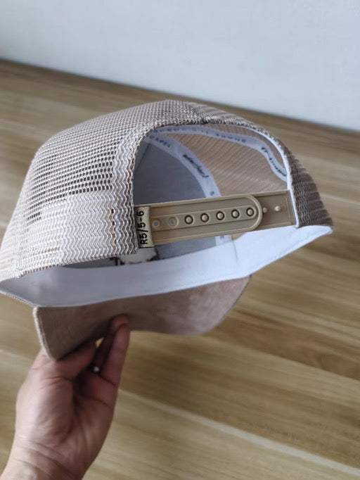 L&L- Lux Suede Embroidered 5 Panel SnapBack Cap (Loin & Lamb)