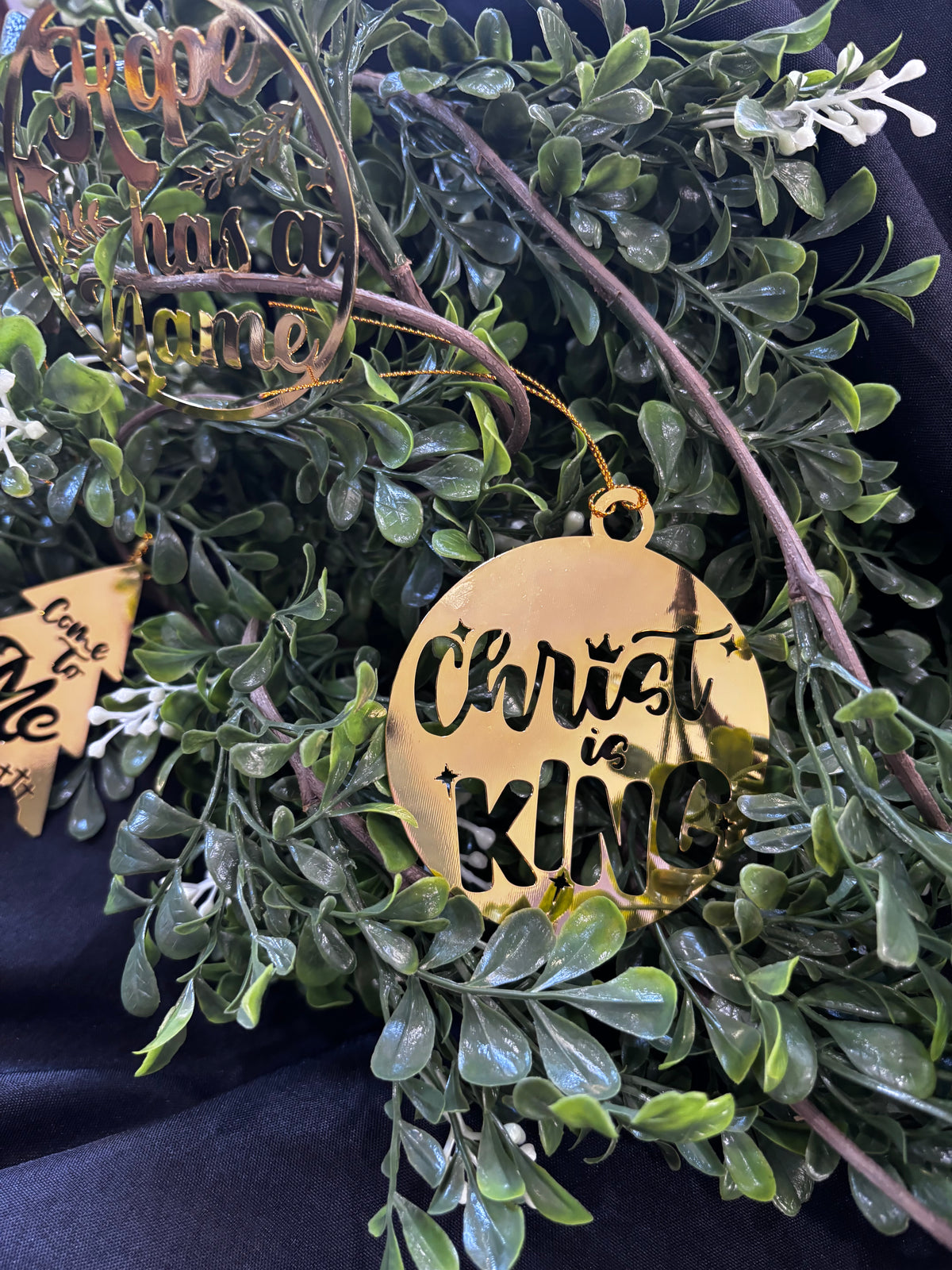 "Hope Has a Name" 3 piece Christmas Ornament Set
