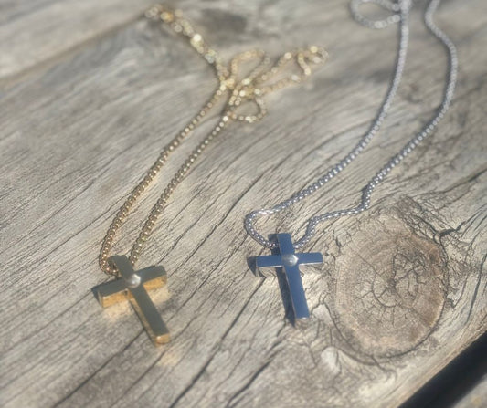 Look Unto Jesus Cross Projection Necklace