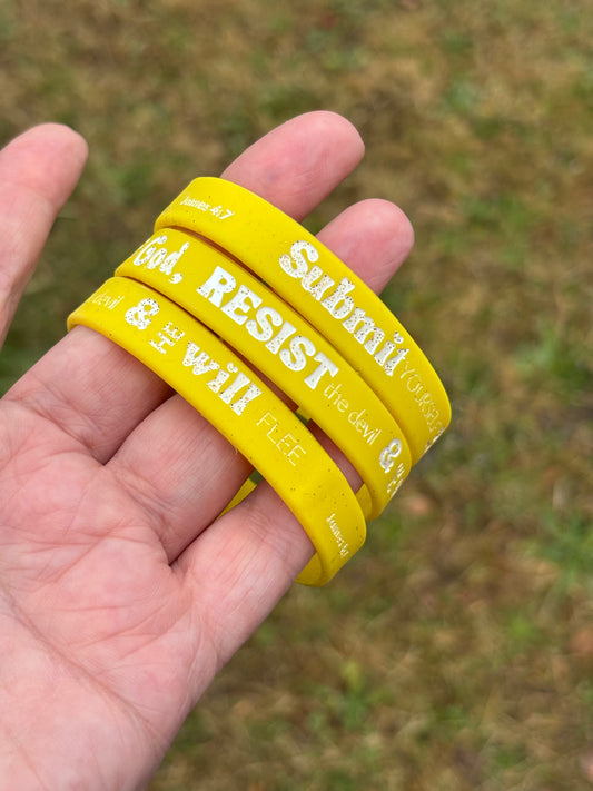 Bible Verse Silicone 'Submit Yourself to God' Wristband - 5 pack