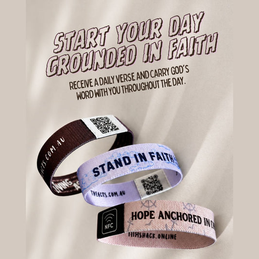 Start your day grounded in faith. Wear your Grace band daily 