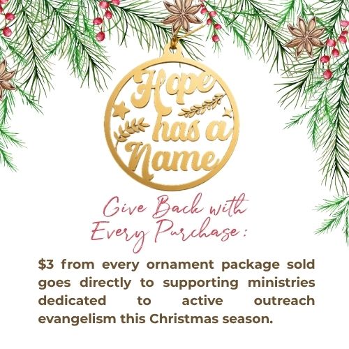 "Hope Has a Name" 3 piece Christmas Ornament Set