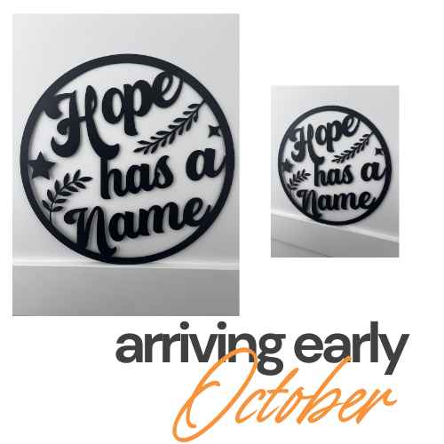 "Hope Has A Name" Metal Wall Art – Black Powder Coated Decor