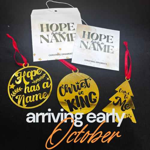"Hope Has a Name" 3 piece Christmas Ornament Set