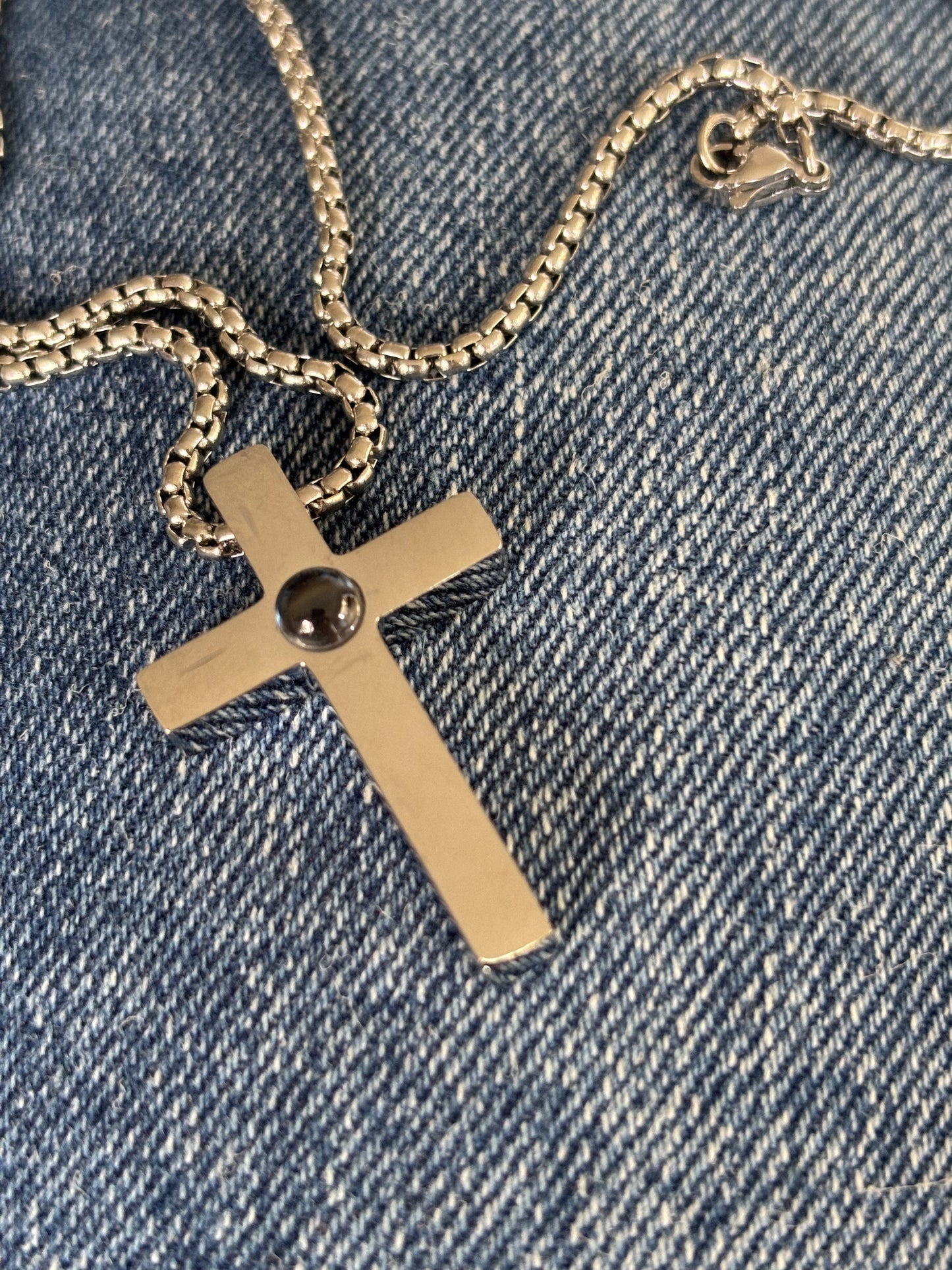 Look Unto Jesus Cross Projection Necklace